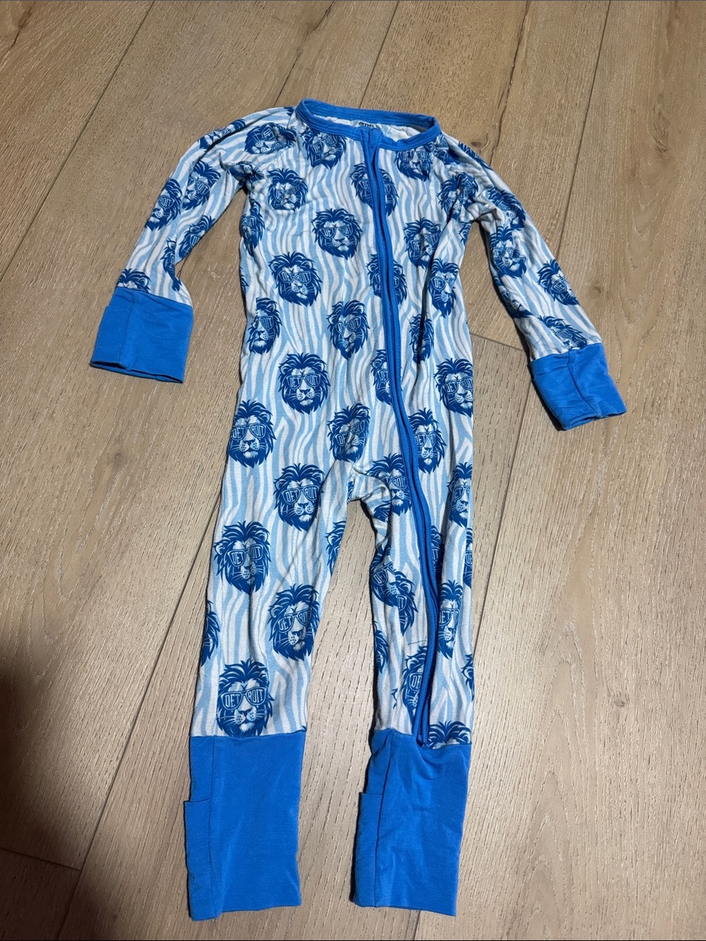 Bamboo zippy|Detroit Lions print|12-18M